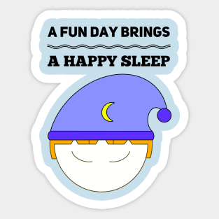 A Fun Day Brings A Happy Sleep Boy Sticker